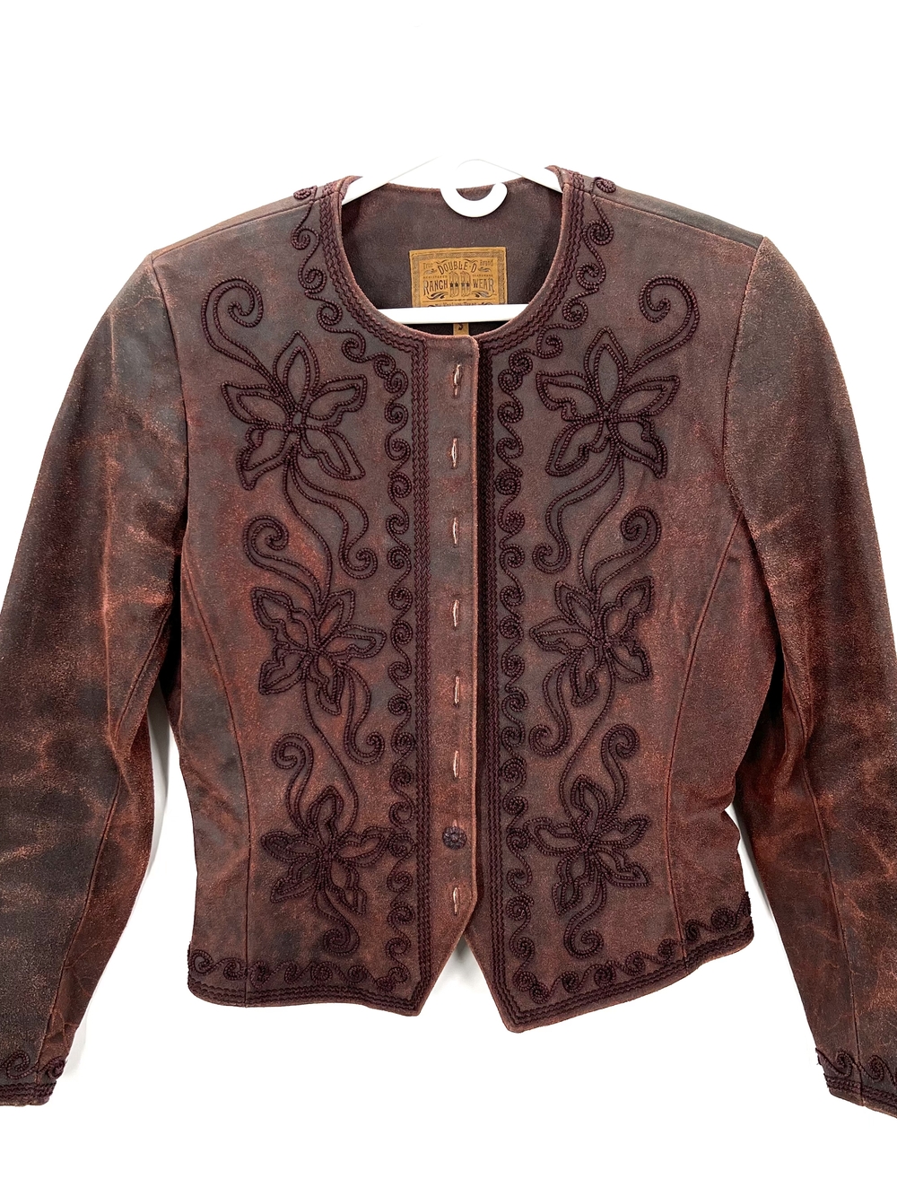 Double D Ranchwear 100% Cowhide Leather Jacket, Size Small